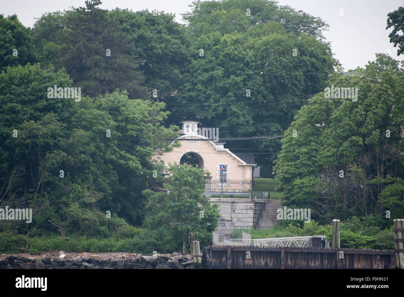 Matrosen Snug Harbor, ein 83 Hektar großen Park auf Staten Island, war einst eine Heimat für alte Segler und ist heute ein Kulturzentrum. Stockfoto