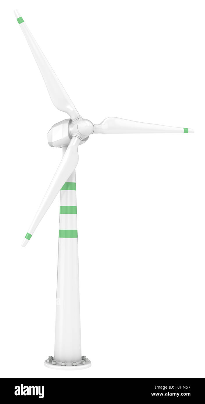 Klassische Windmühle, Turbine. Grüne Streifen. Stockfoto