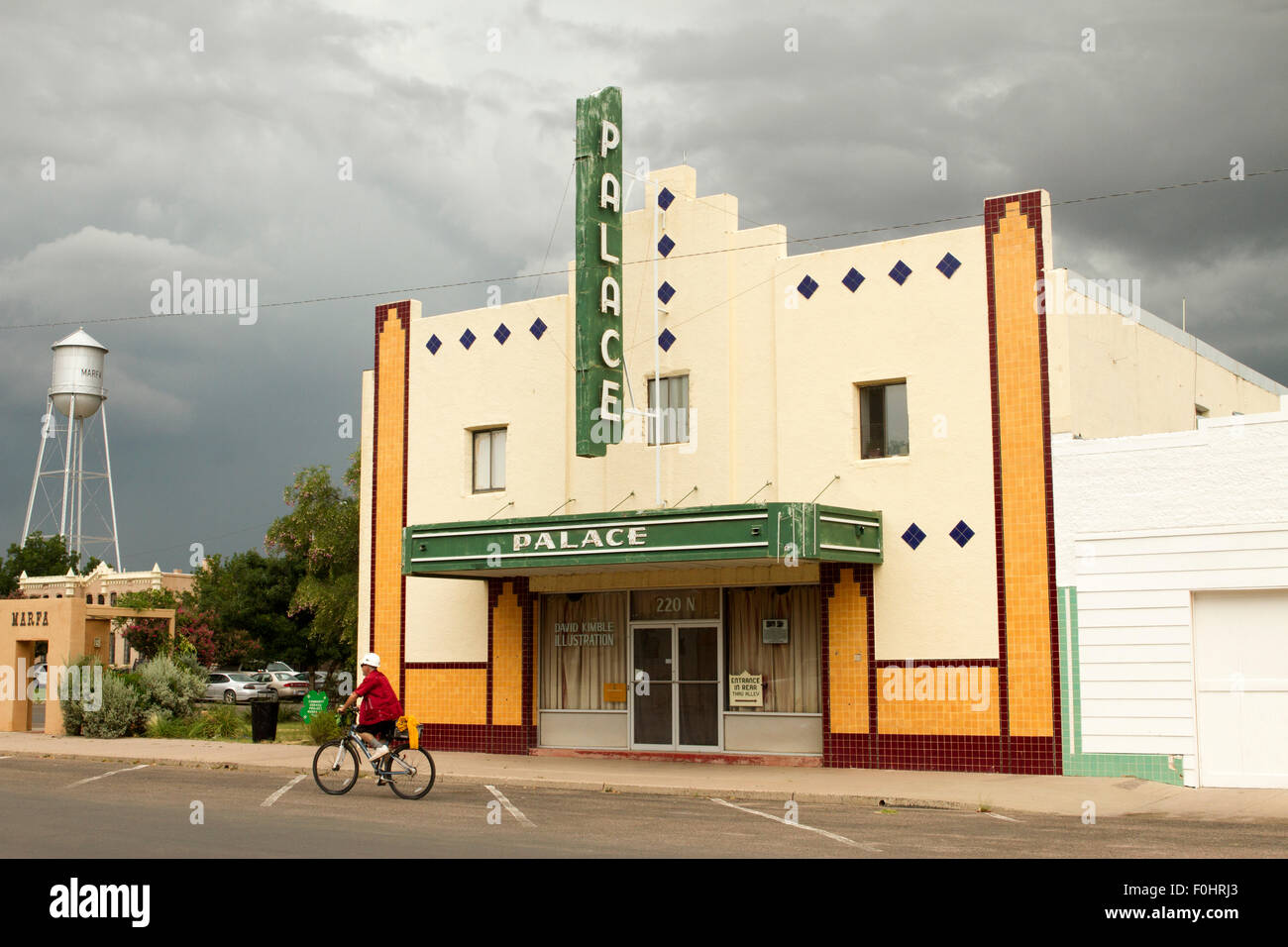Die Innenstadt von Marfa, West-Texas. Stockfoto