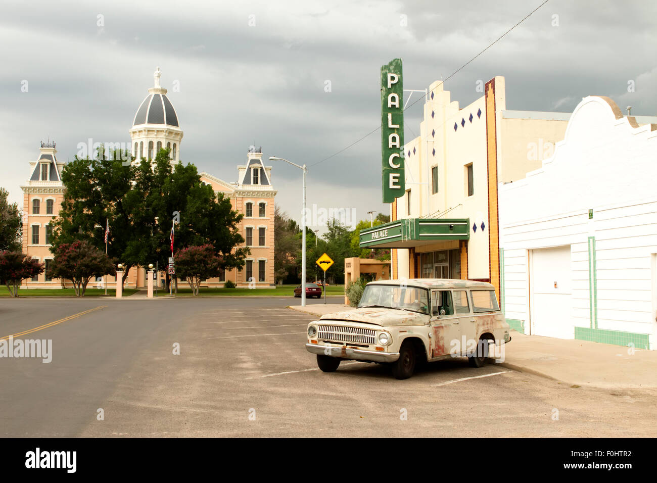Die Innenstadt von Marfa, West-Texas. Stockfoto