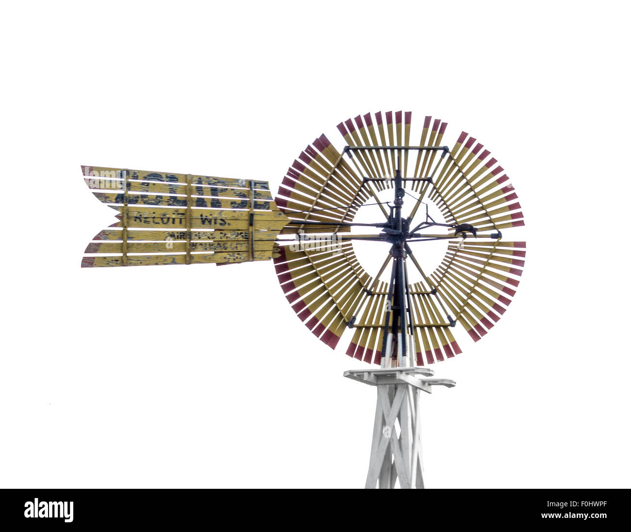 Ein Knockout-Bild der Holzlatte Stil Windmühle im Musée Mid America Windmühle in Kendallville Indiana Stockfoto