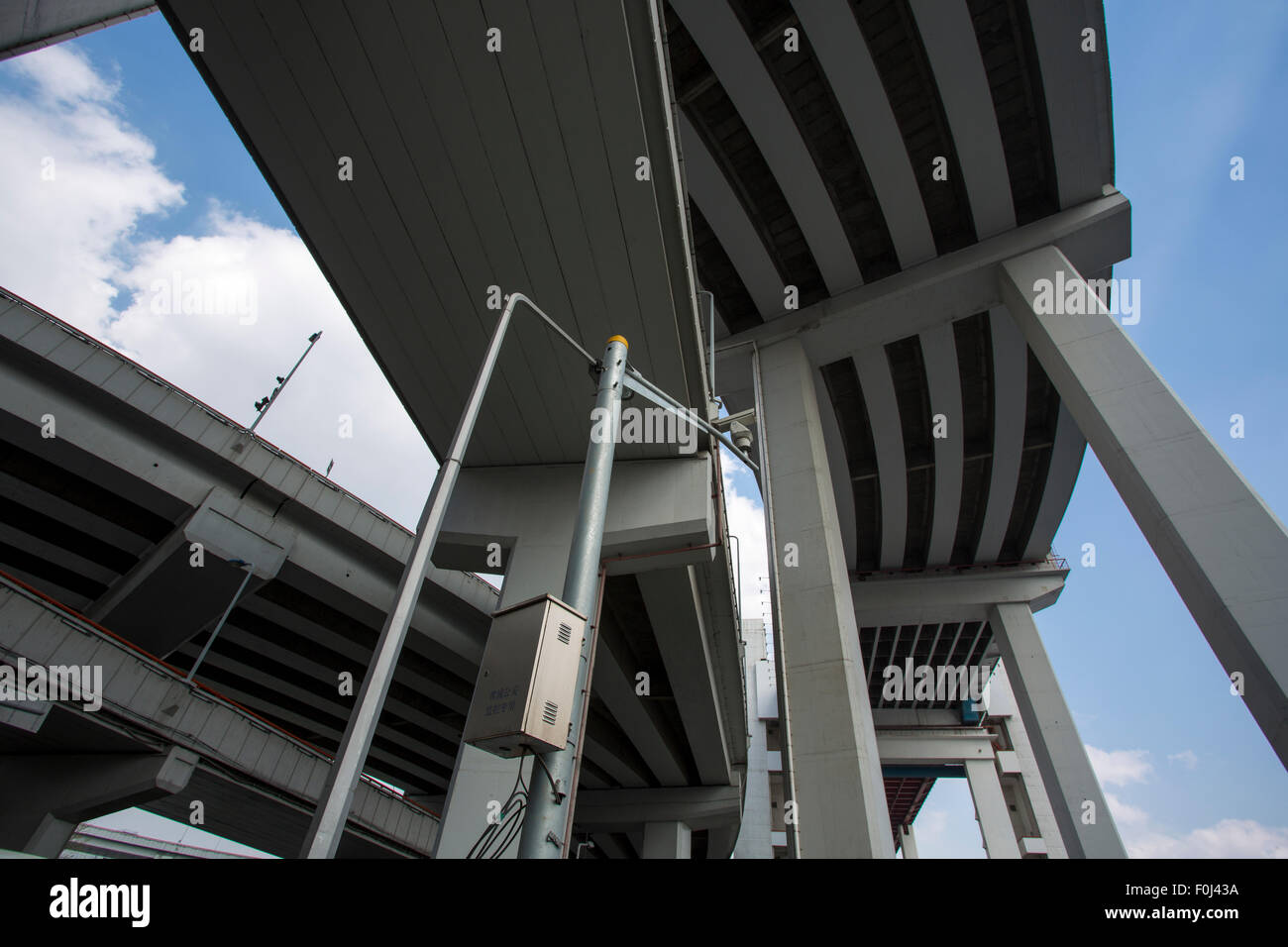 Wichtigsten Wärmetauscher in Shanghai während des Tages mit einem blauen Himmel und Wolken, China 2013. Stockfoto