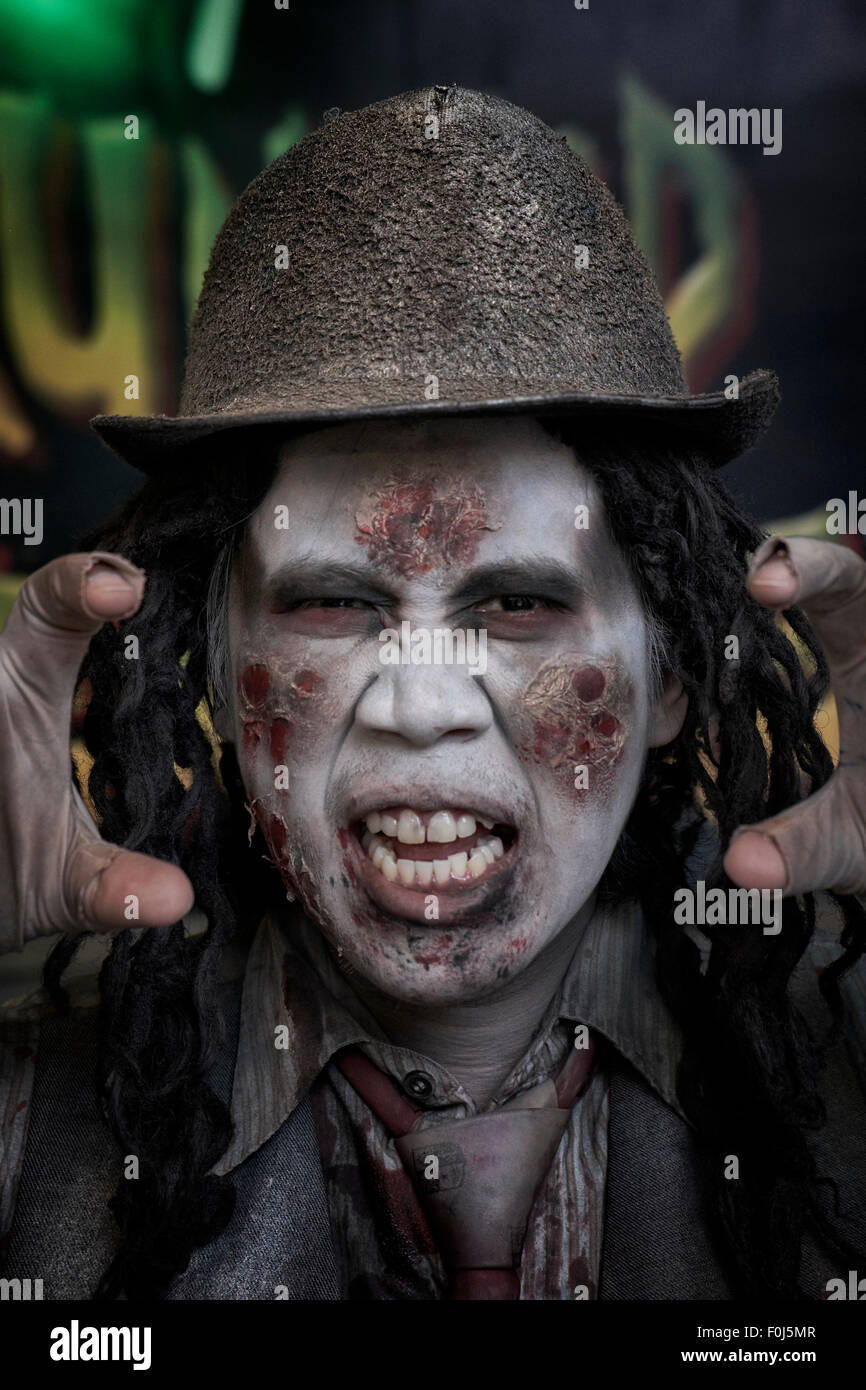 Zombie männliche Halloween Charakter. Ripley's Believe It or Not Pattaya Thailand. Stockfoto