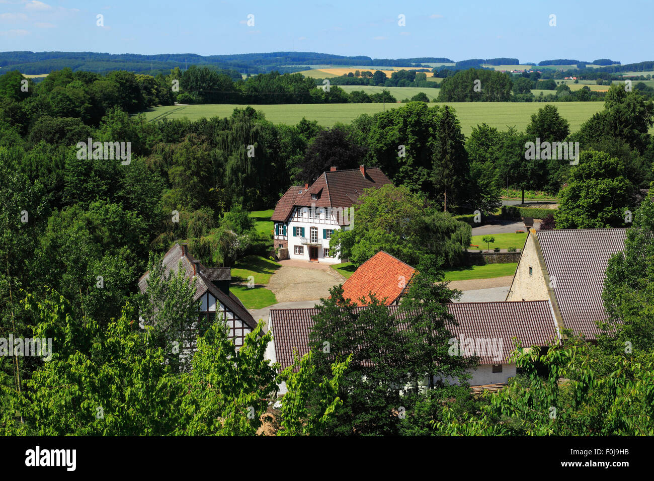 Blick in Das Lipper Land Mit Darm Blomberg, Weserbergland, Naturpark Teutoburger Wald / Eggegebirge, Nordrhein-Westfalen Stockfoto