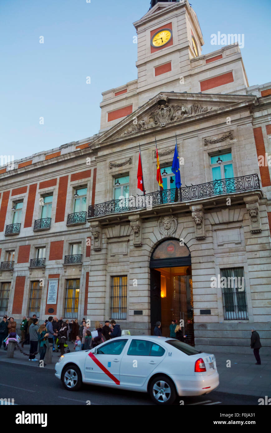 Taxi, Puerta del Sol Platz, zentral-Madrid, Spanien Stockfoto