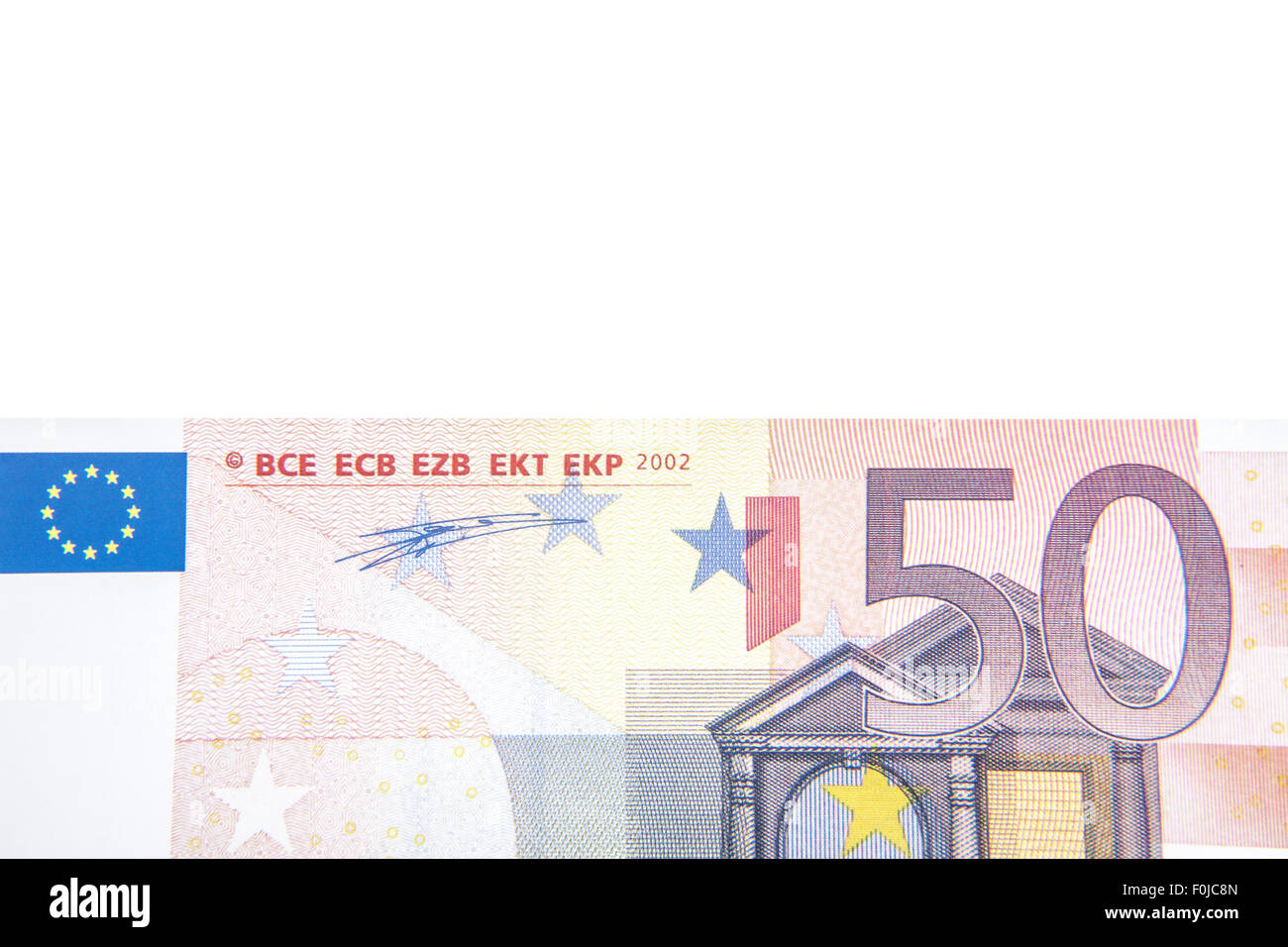 50 Euro Hinweis Hintergrund detail Stockfoto