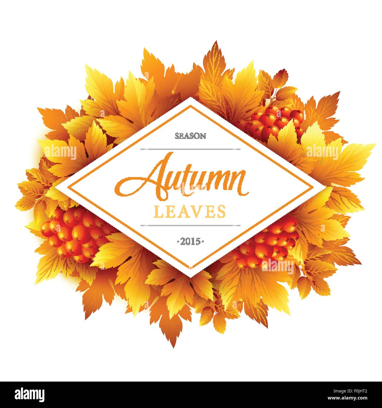 Typografische Herbst. Herbst-Blatt. Vektor-illustration Stock Vektor