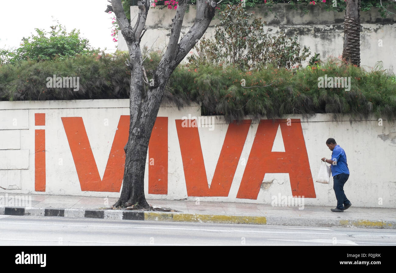 Revolutionäre Graffiti auf den Straßen von Havanna, Kuba Stockfoto