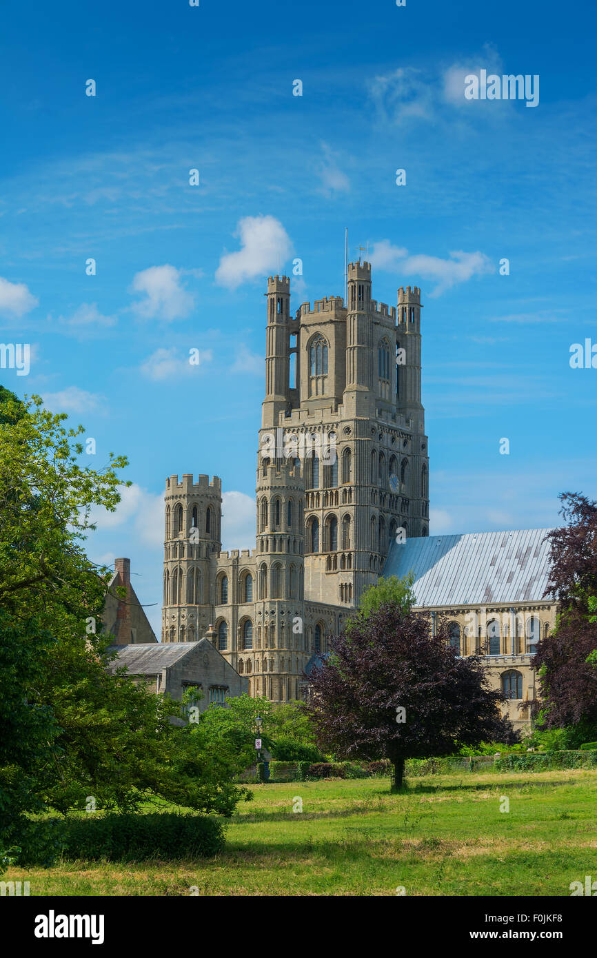 Ely Kathedrale im ländlichen Cambridgeshire England Stockfoto