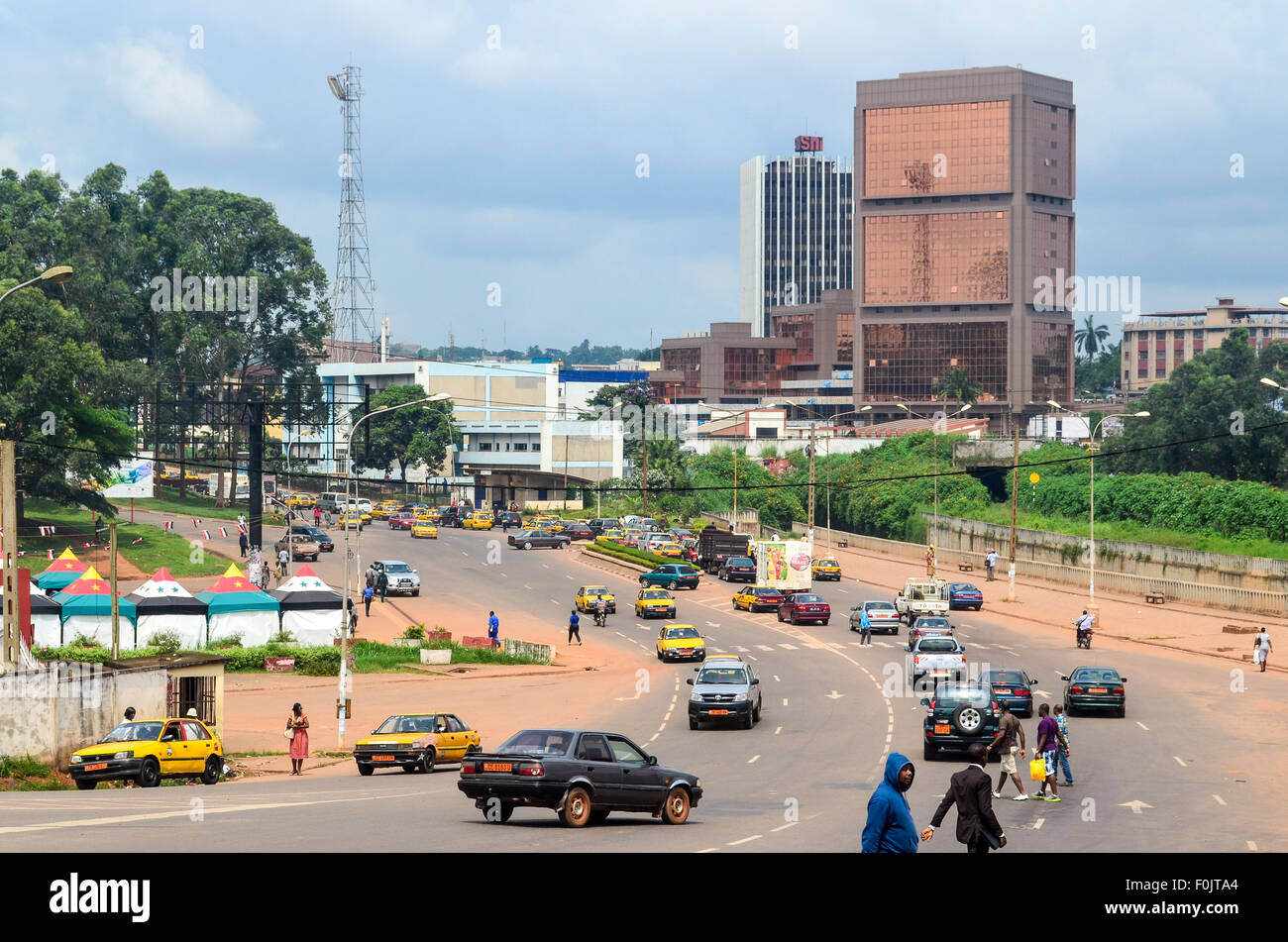 Stadtzentrum von Yaoundé, Kapital Stadt von Kamerun Stockfoto