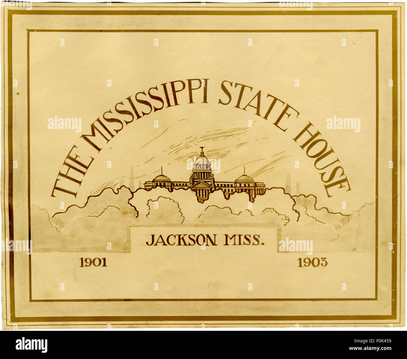 Das Mississippi State House dient als Regierungssitz des Staates Mississippi. Dieses Vorwort führt wahrscheinlich die Geschichte und architektonische Bedeutung des Gebäudes als Teil seiner politischen und kulturellen Rolle ein. Stockfoto