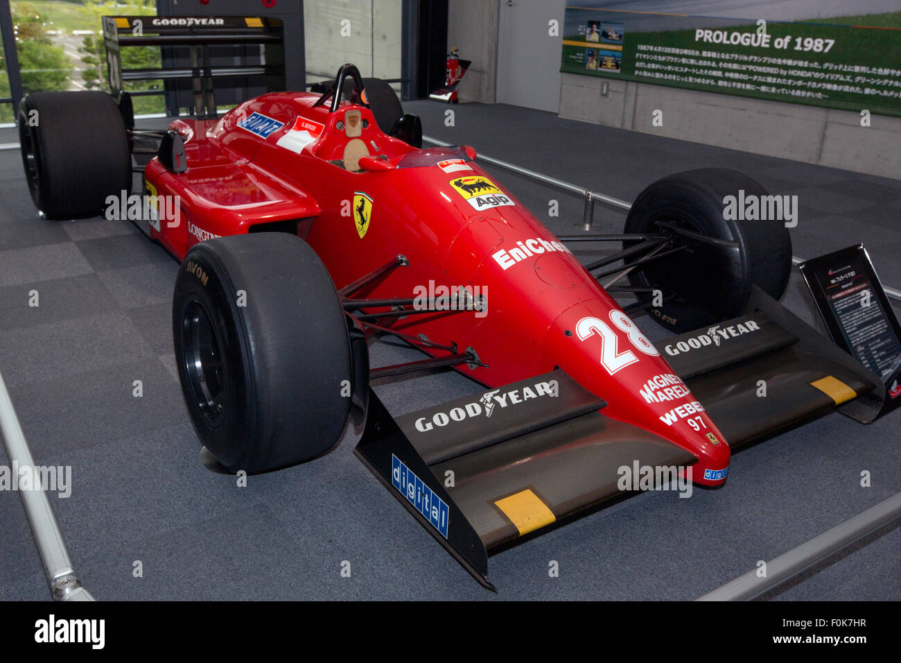 Ferrari F1-87 vorne rechts 2015 Honda Collection Hall Stockfoto