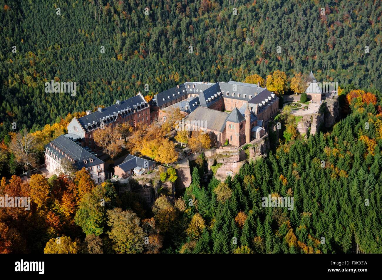 Frankreich, Bas Rhin (67), Ottrott, Mount Sainte-Odile, Abbain von Hohenbourg Stockfoto