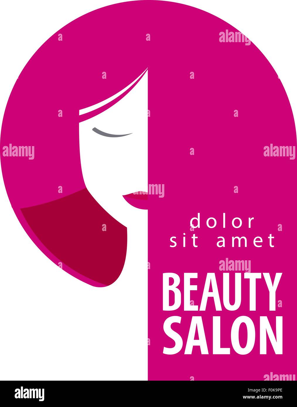 Beauty-Salon-Vektor-Logo-Design-Vorlage. Mädchen, Frau oder Haare, Barbershop-Symbol Stock Vektor