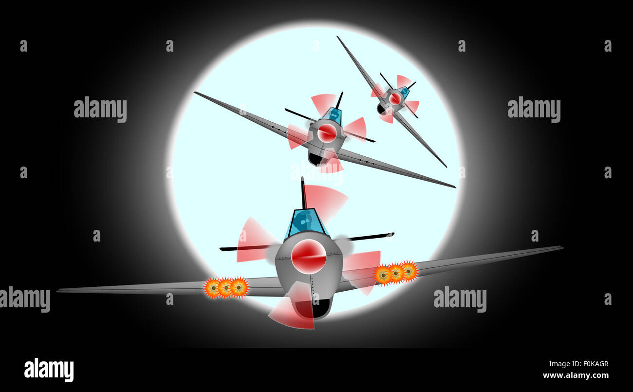 Drei WWII Flugzeuge tauchen in Bildung Stockfoto