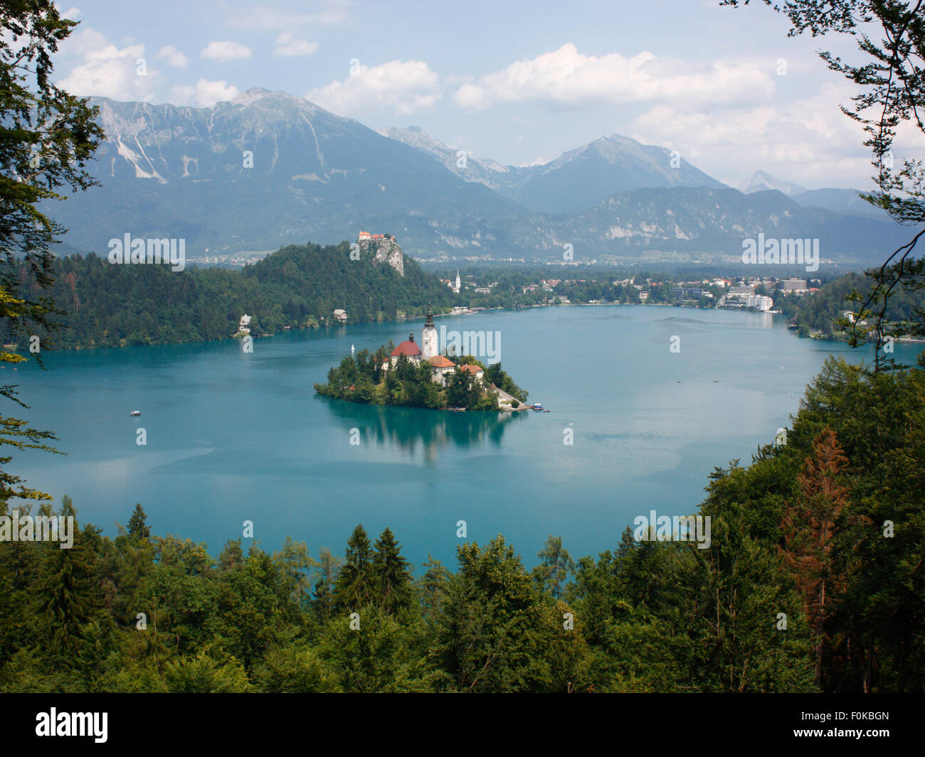 Reisen und Tourismus in Europa. Der See von Bled, Slowenien Stockfoto