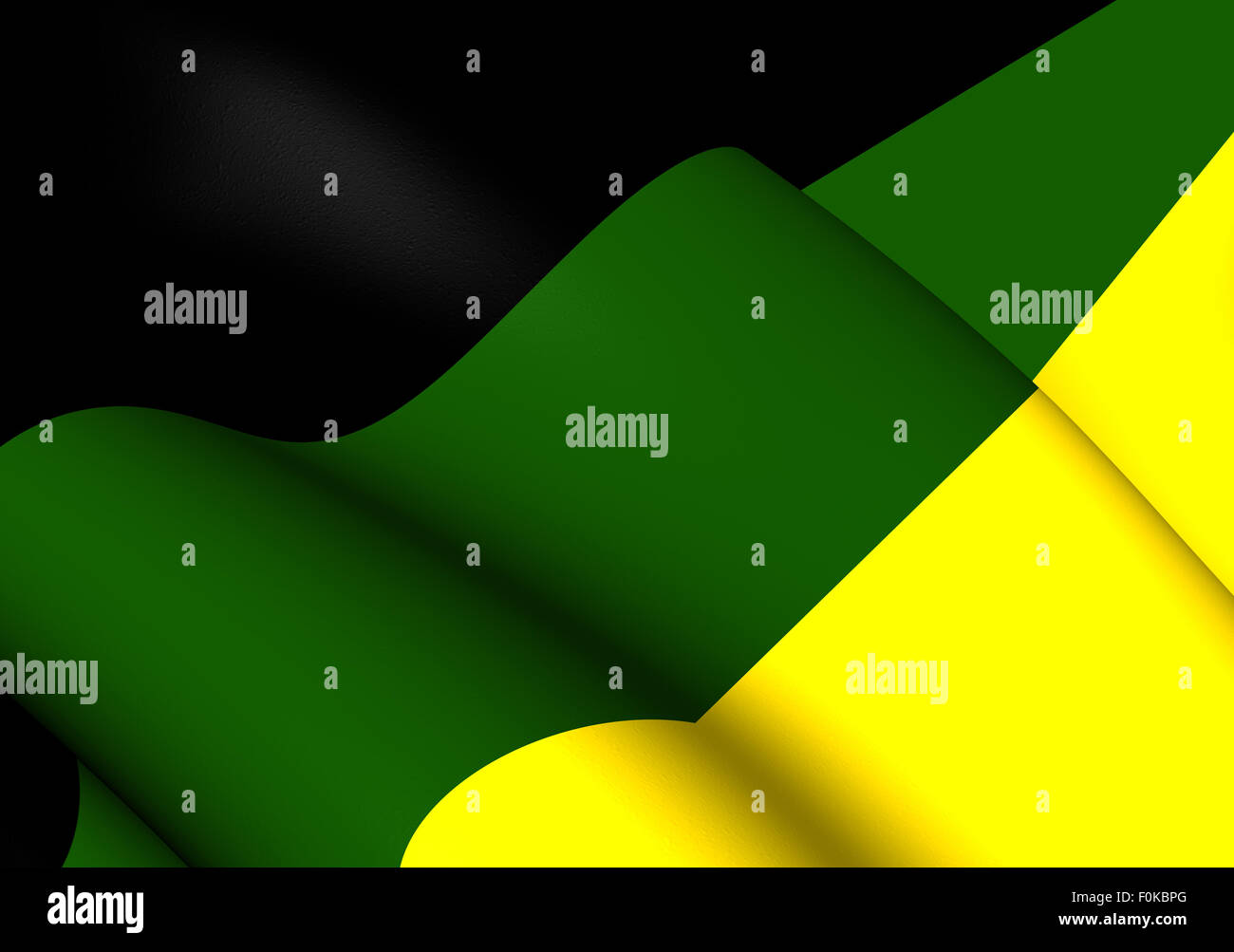 3D Flagge des African National Congress. Hautnah. Stockfoto