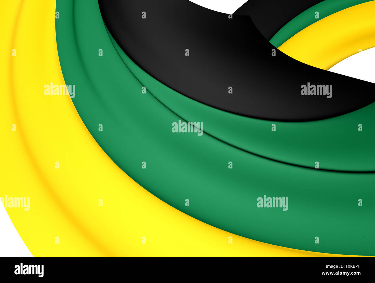 3D Flagge des African National Congress. Hautnah. Stockfoto