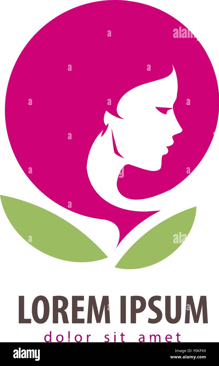 Kosmetik, Schönheit Vektor-Logo Design-Vorlage. Make-up oder Spa, Mädchen, Blume-Symbol Stock Vektor