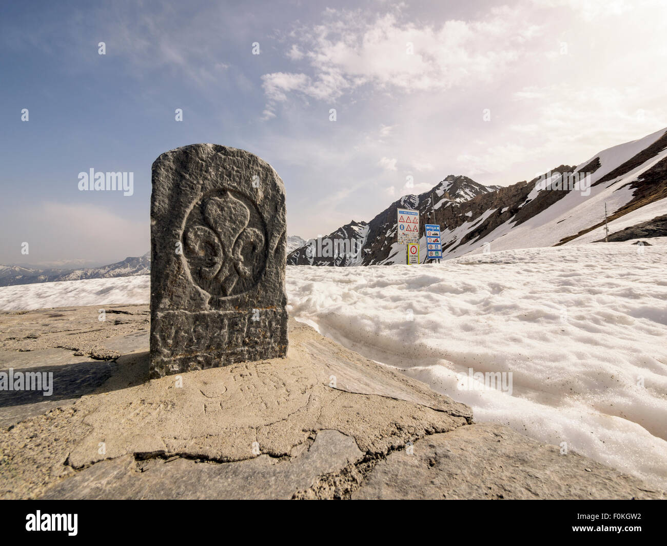Italien, Piemont, Col Agnel, Wahrzeichen Stockfoto