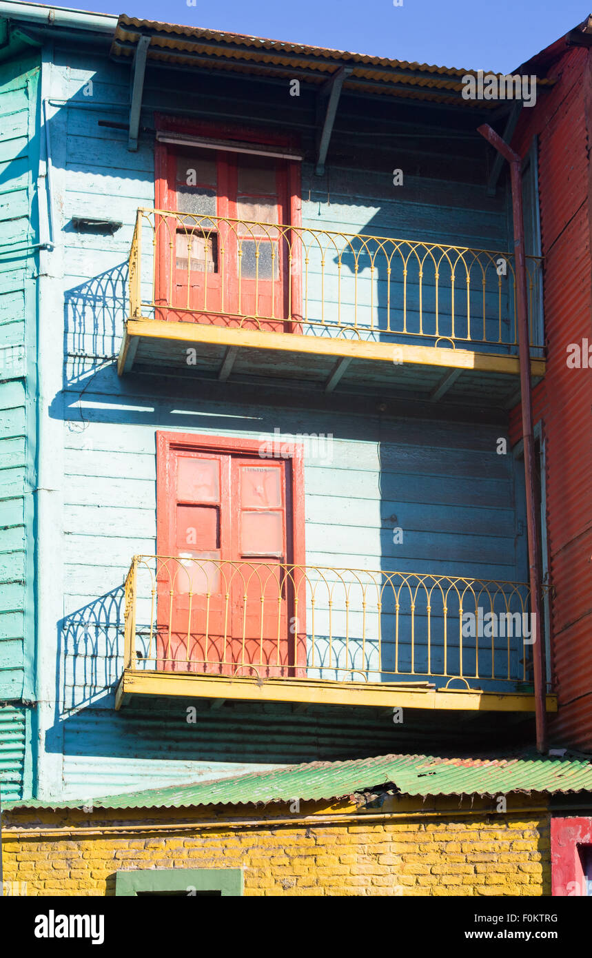 Caminito Straße bunte Häuser und Architektur in La Boca Town Nachbarschaft, Buenos Aires, Argentinien Stockfoto