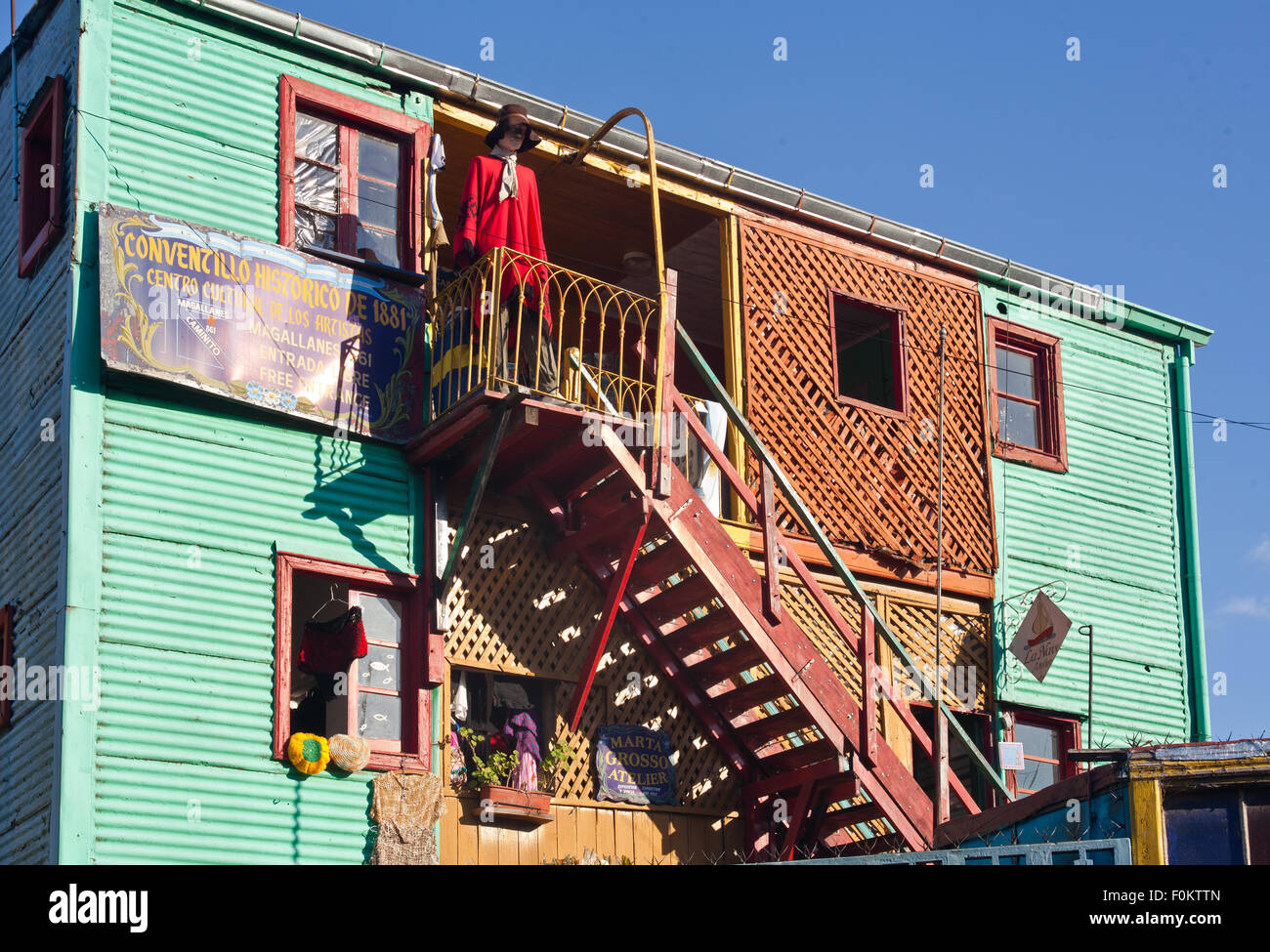 Caminito Straße bunte Häuser und Architektur in La Boca Town Nachbarschaft, Buenos Aires, Argentinien Stockfoto