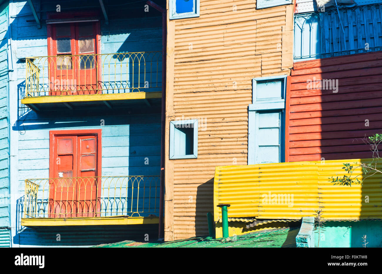 Caminito Straße bunte Häuser und Architektur in La Boca Town Nachbarschaft, Buenos Aires, Argentinien Stockfoto