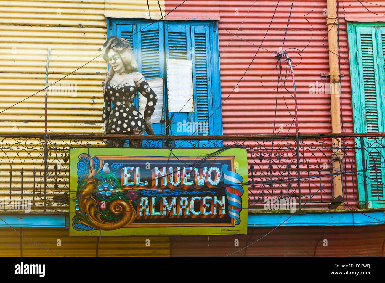 Caminito Straße Kunst bunten Häuser und Architektur in La Boca Town Nachbarschaft, Buenos Aires, Argentinien Stockfoto