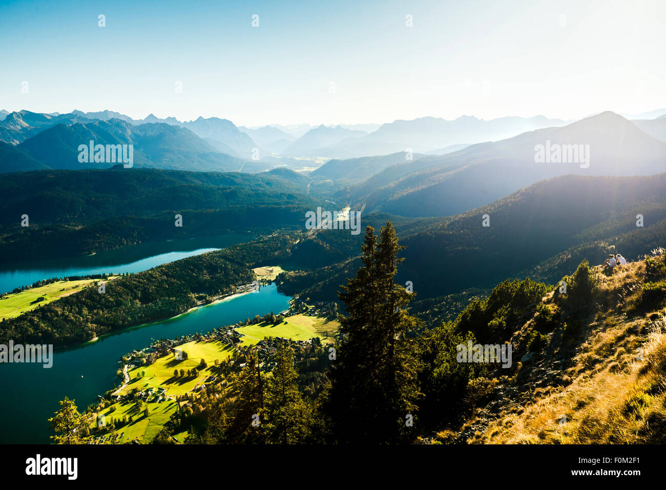 Walchensee und das Karwendelgebirge, Bayern, Deutschland Stockfoto
