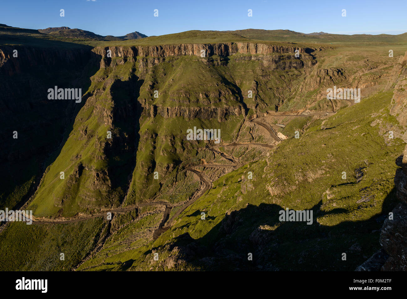 Blick vom Sani Pass zum Drakensberg Palette, Afrika Stockfoto