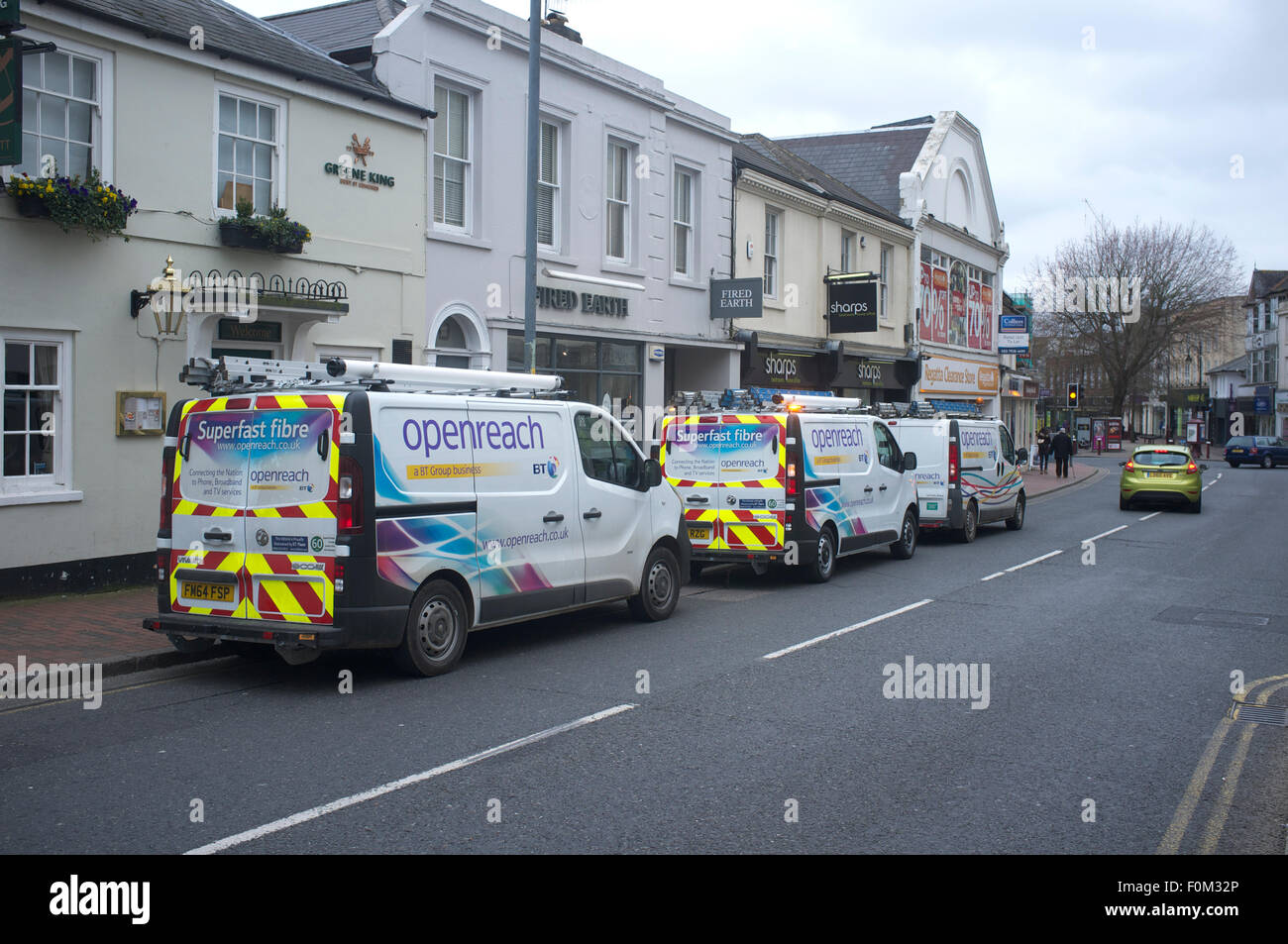 BT-Service installieren Glasfaser Breitband im Großteil UK Stockfoto