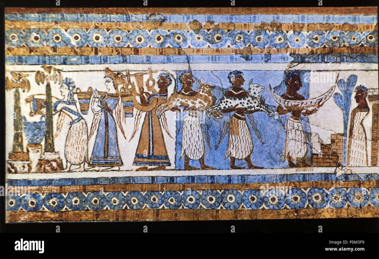 Geographie / Reisen, Griechenland, Antike Welt, Kreta, Knossos, minoische Kultur, Steinsarkophag aus der Agia Triada, Heraklion Museum, Zusatzrechte-Clearences-nicht vorhanden Stockfoto