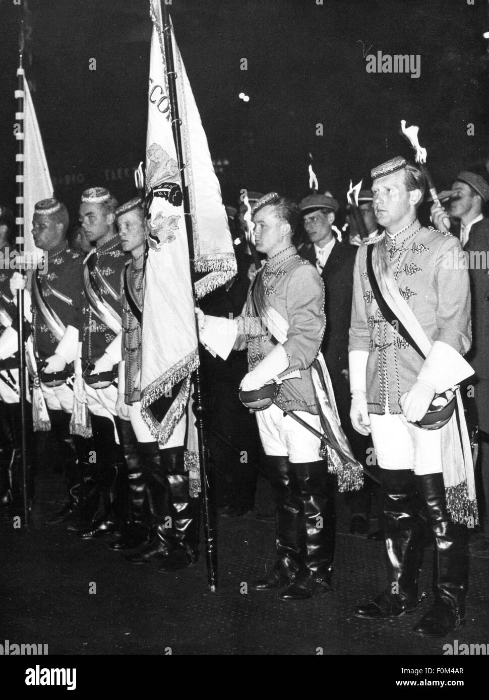 Pädagogik, Studenten, Mitglieder von Studentenorganisationen bei der Kundgebung zum Tag der Deutschen Einheit, Marienplatz, München, 17.6.1959, Zusatz-Rechte-Clearences-nicht verfügbar Stockfoto