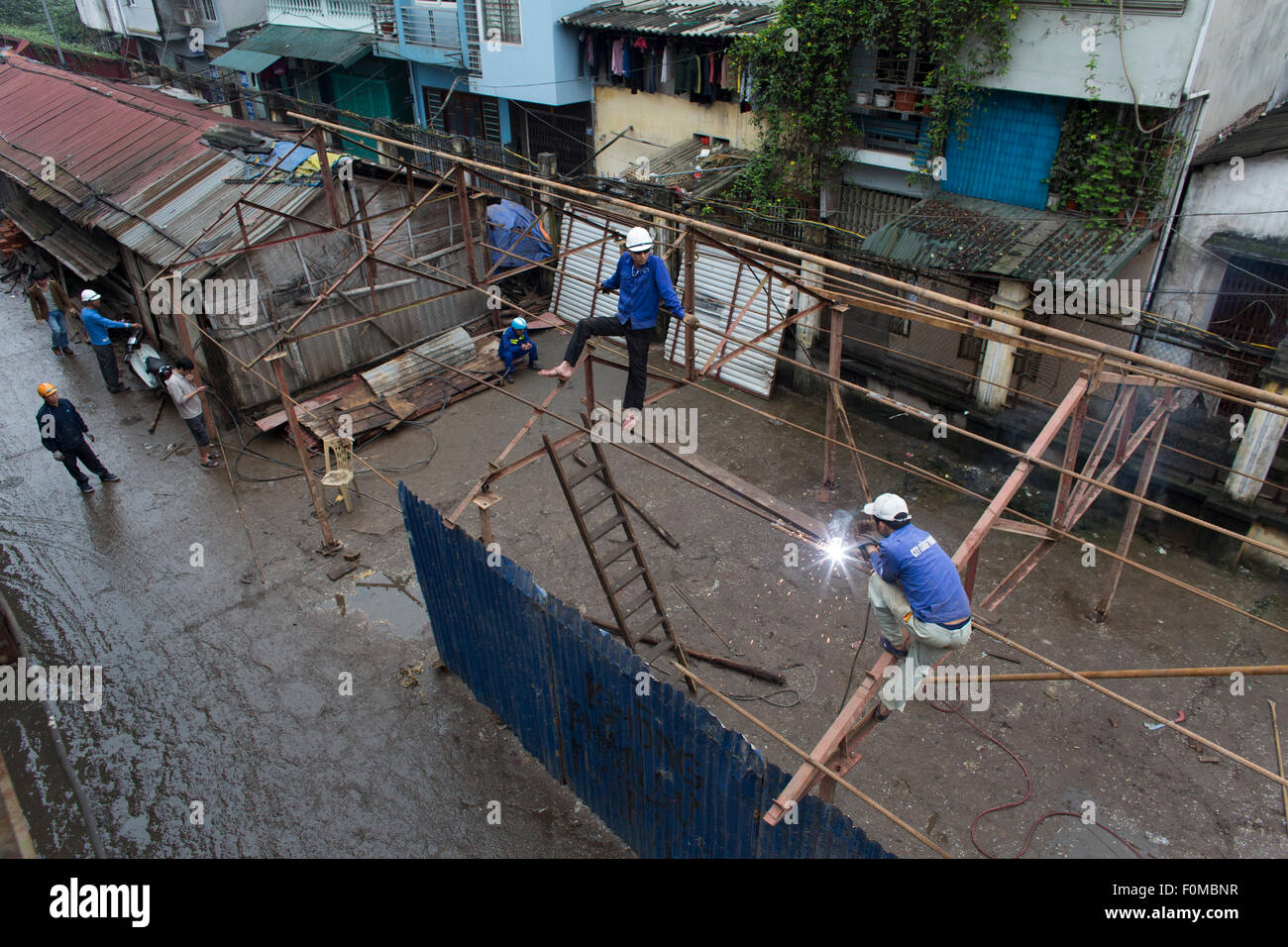 Erweiterung der Armenviertel in Hanoi Stockfoto