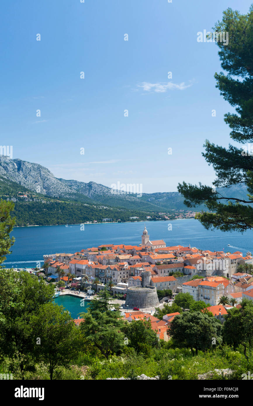 Stadt Korcula, Insel Korcula, Dalmatien, Kroatien Stockfoto