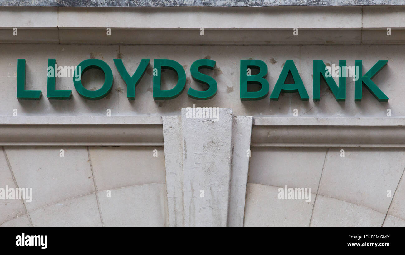 Lloyds Bank Zeichen Stockfoto
