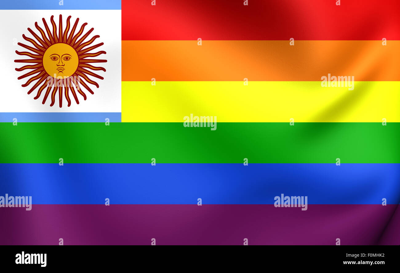3D Argentinien Gay Flag. Hautnah. 3D. Stockfoto