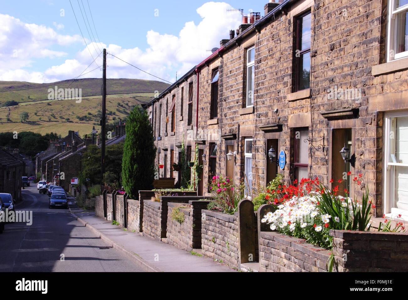 Freundlichere Straße in Hayfield, Peak District, Derbyshire, nördlichen England UK Stockfoto