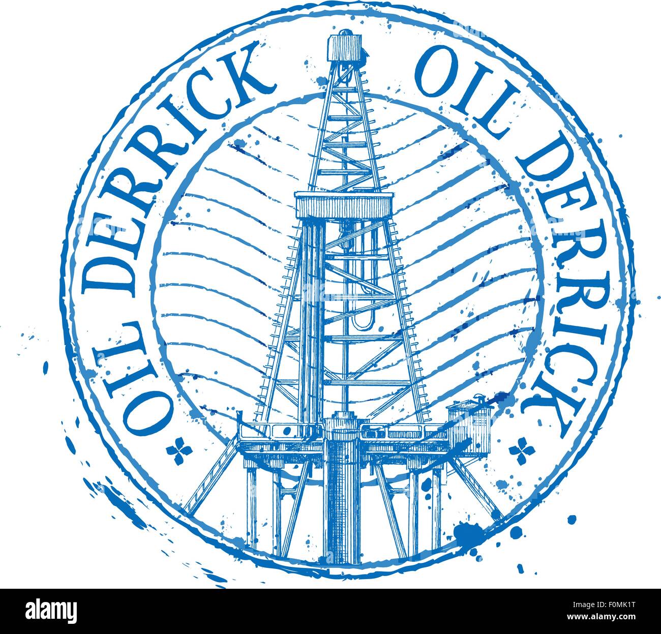Oil Derrick Vektor-Logo Design-Vorlage. Petroleum oder Geschäft, Fabrik, Industrie-Symbol Stock Vektor