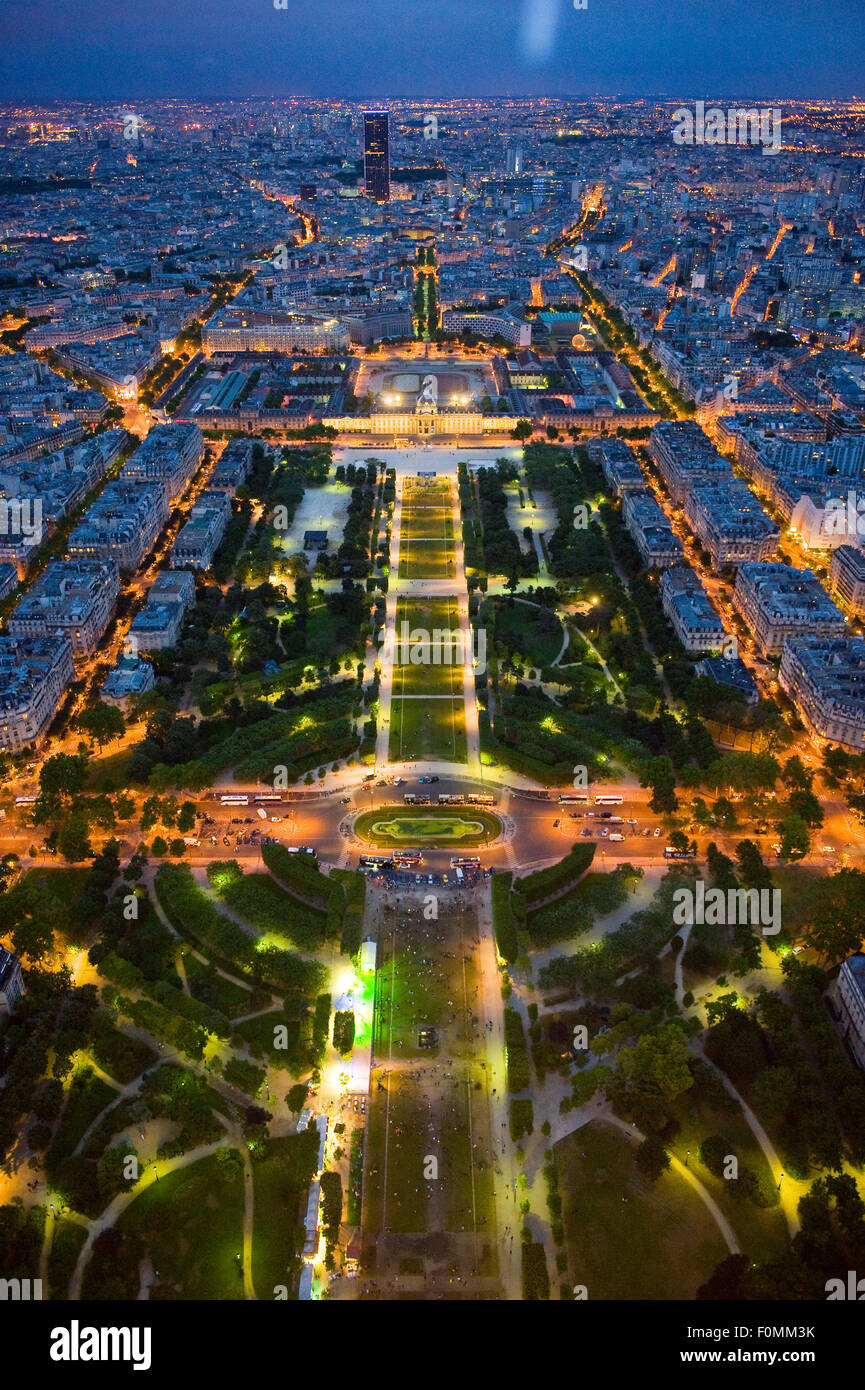 Blick vom Eiffelturm in Paris Stockfoto