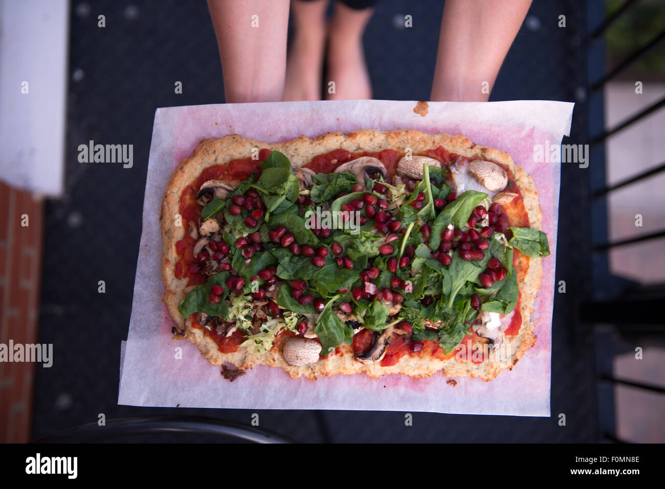 Gesunden Blumenkohl pizza Stockfoto