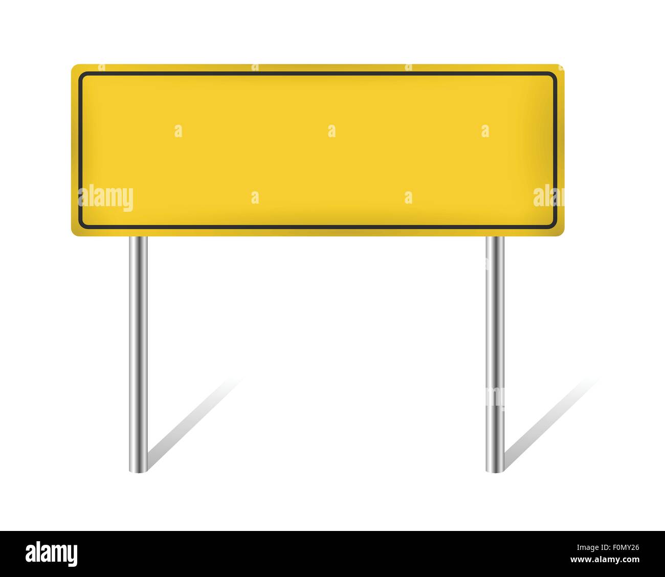 gelbe leer Straßenschild isoliert auf weißem Vektor-illustration Stock Vektor