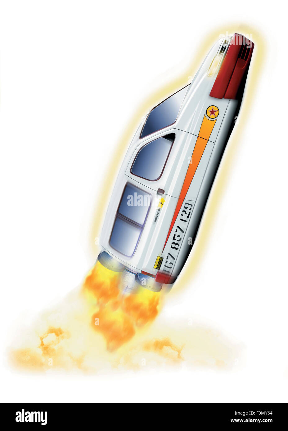 Abbildung eines Konzept-Autos - Rakete Stockfoto