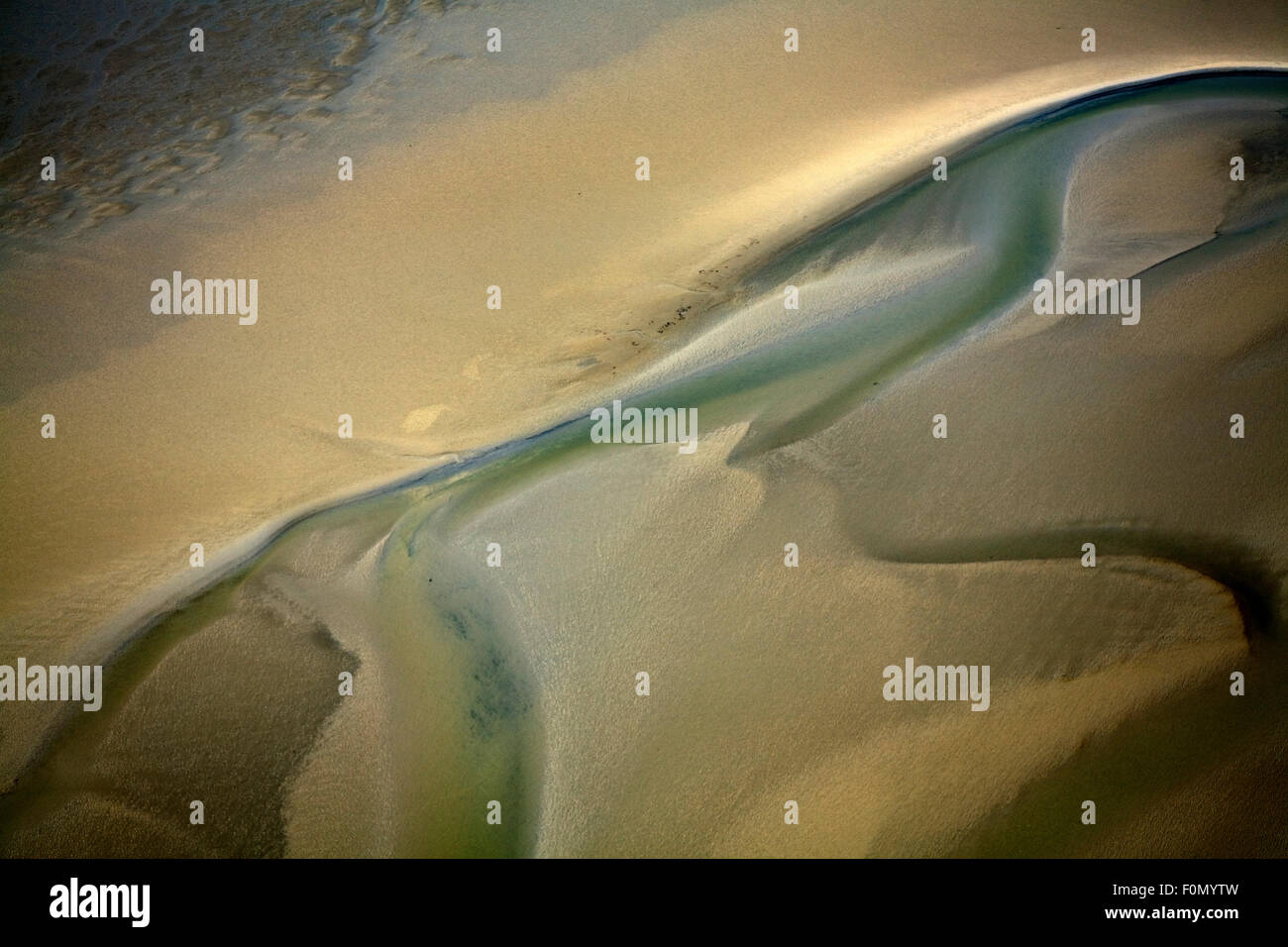 Luftaufnahme von Sand, Hallig Landschaft, Deutschland, April 2009 Stockfoto