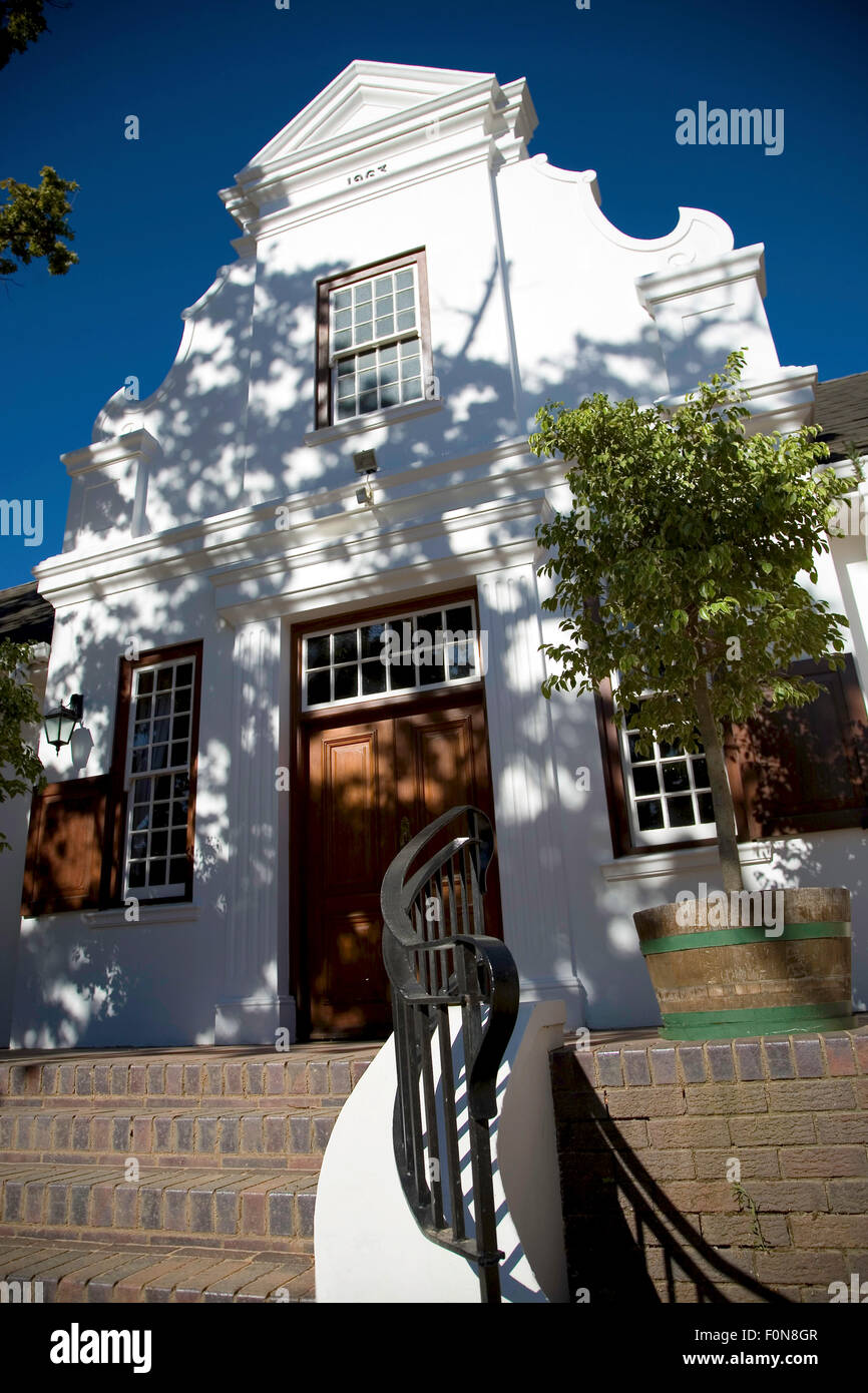 Kolonialer Architektur datiert aus dem Jahr 1855 in Franschhoek in der Nähe von Kapstadt. Südafrika Stockfoto