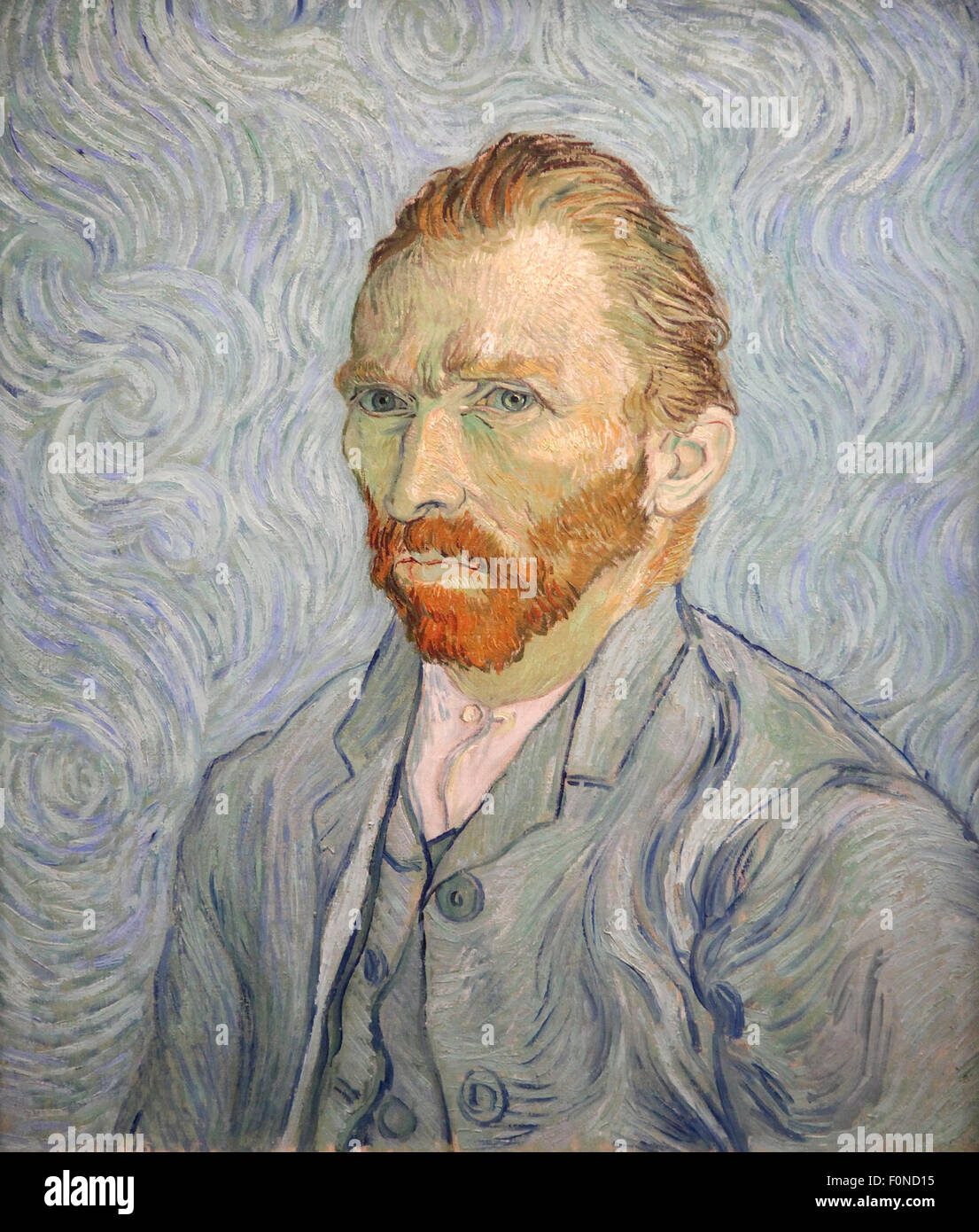 Selbstporträt (1889) ikonisches postimpressionistisches Meisterwerk Ölgemälde des niederländischen Künstlers Vincent van Gogh (1853-1890). Stockfoto