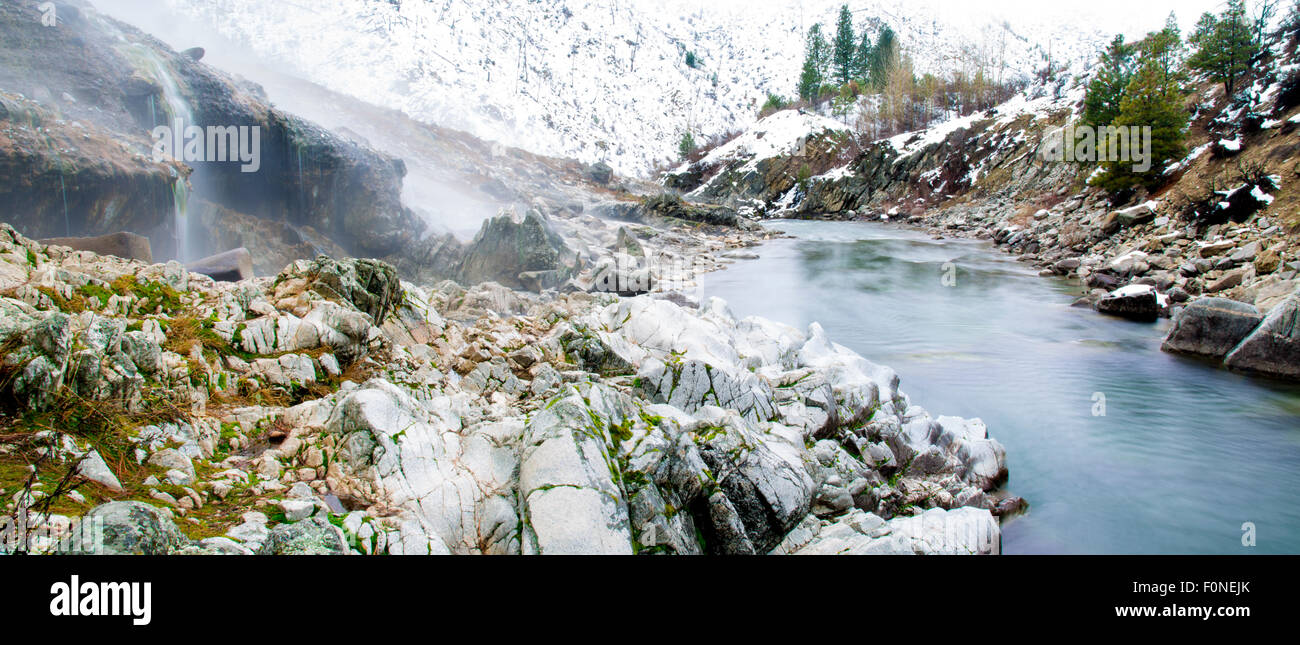 Kirkham Hot Springs auf dem Payette River an der Autobahn 21. Stockfoto