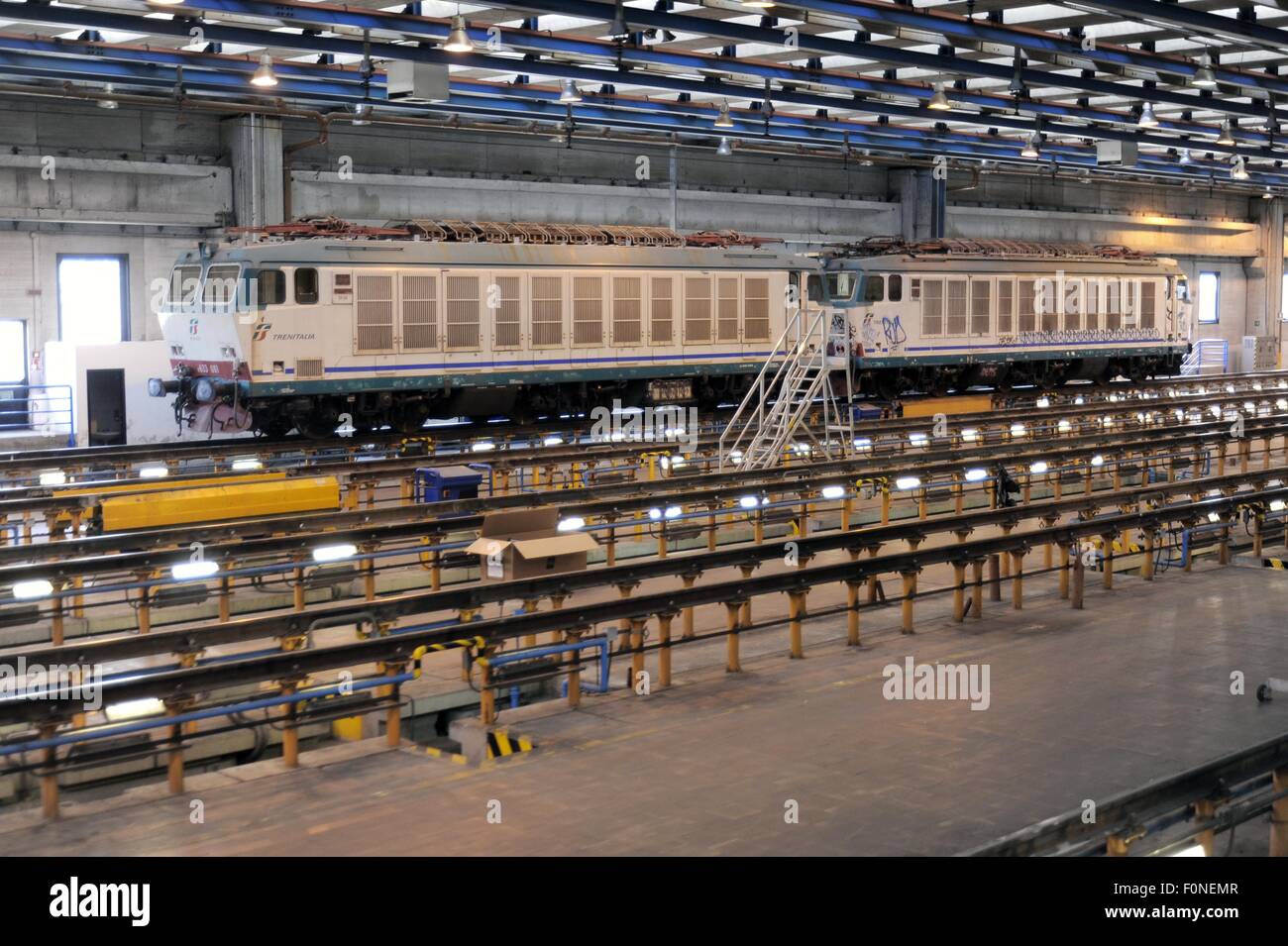 Trenord, Regionalbahnen der Lombardei (Italien), Depot und Werkstätten der Milano Fiorenza Stockfoto