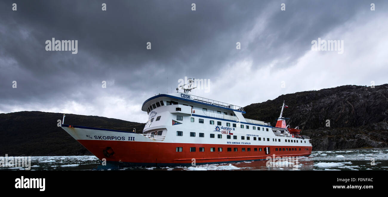 Expedition Kreuzfahrt mit Brujo Gletscher Asien Fjord Patagonien Chile Stockfoto