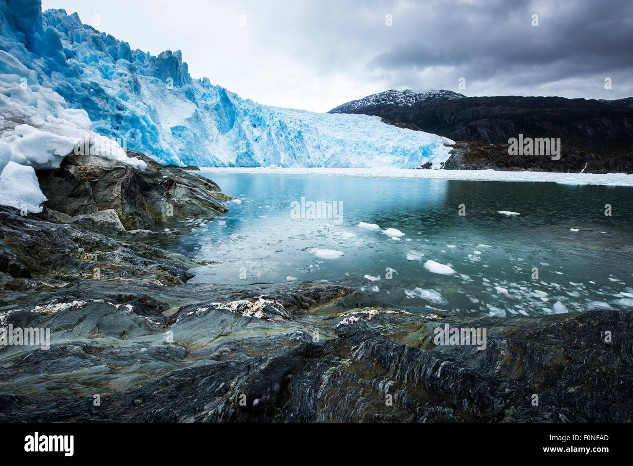 Brujo Gletscher Asien Fjord Patagonien Chile Stockfoto